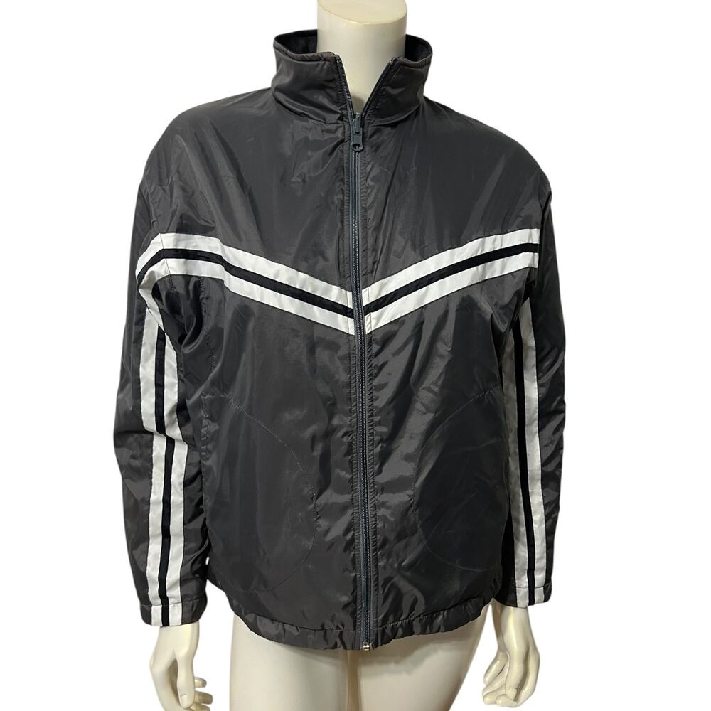 Vintage Lavon Sportswear Windbreaker Jacket Full Zip White Striped Size S